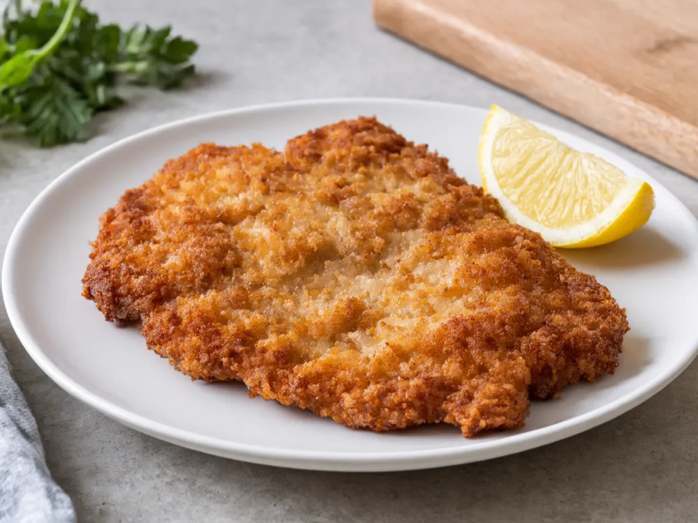 Usmażony kotlet schabowy w złocistej panierce